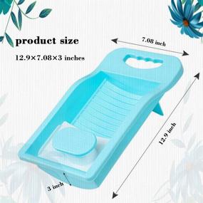 img 1 attached to 🧼 YIIAMOAHC Blue Mini Hand Washboard for Laundry - Ideal for Hand Washing Clothes and Small Items, Plastic Non-Slip Washboard for Convenient Washing