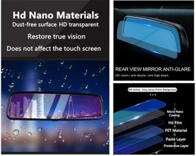 img 1 attached to Enhance Safety with 2 PCS Car Rear View Mirror Anti-Glare Film: Interior Rearview Mirror Anti Glare Membrane & Scratch-Resistant Sticker for Safe Driving Protection