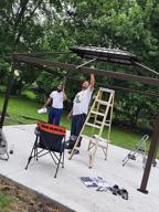 img 1 attached to 12' X 16' Hardtop Gazebo: Galvanized Steel Outdoor Canopy With Double Roof, Aluminum Frame & Netting/Curtains For Garden, Patio, Lawns & Parties review by Ario Rojas