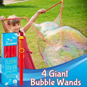img 4 attached to 4 Giant Bubble Wands & Bubble Mix For Making 2 Gallons Of Big Bubble Solution Kids' Giant Bubbles Maker For Gigantic Bubbles