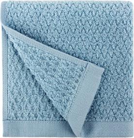 img 4 attached to Experience Luxurious Softness With Everplush Aquamarine Diamond Jacquard Washcloth Set (6 Pieces)