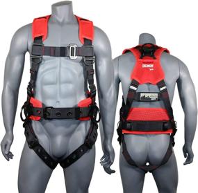 img 4 attached to AFP Red Demon Comfortable Safety Harness With Pressure-Relieving Padded Shoulder, Legs & Back, 3 D-Rings, And OSHA/ANSI PPE Approval
