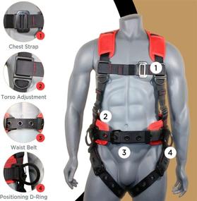 img 1 attached to AFP Red Demon Comfortable Safety Harness With Pressure-Relieving Padded Shoulder, Legs & Back, 3 D-Rings, And OSHA/ANSI PPE Approval