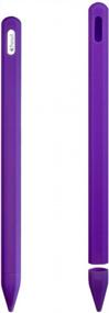 img 4 attached to 🖍️ ZALU Silicone Case Sleeve Holder Grip for Apple Pencil (2nd Gen) - Purple, Full Protection + Nib Cover Included