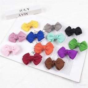 img 1 attached to 🎀 XIMA 35pcs 2.5inch Grosgrain Ribbon Hair Bows Clips for Dogs Baby Girls Teens Toddlers Hair Accessories - Handmade Children's Hair Clip, Adorable Bow