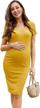 glamix women's maternity dress: fitted ruched bodycon clothes for pregnant mamas logo