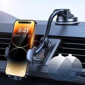 img 4 attached to VICSEED Phone Mount For Car Gooseneck [All Cars Friendly][Flexible Long Arm] Car Phone Holder Mount Strong Suction For Windshield Dashboard 360 Rotation Cell Phone Holder Car For All Mobiles & Cases