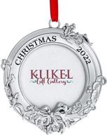 klikel engraved 2022 новогоднее украшение для фоторамки - серебряное украшение для рождественской елки - 2022-2022 украшение для фоторамки с подарочной коробкой для праздничного декора логотип