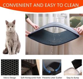 img 1 attached to 🐾 Premium Durable Cat Litter Mat with Non-Slip & Waterproof Backing - Easy Clean & Scatter Control, Black (17.7inx23.6in)