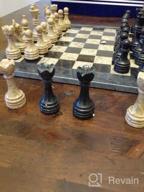 img 1 attached to 15" Handmade Marble Chess Set - Staunton & Ambassador Gift Style - Black/Fossil Coral review by Mario Schultz