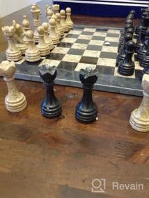 img 7 attached to 15" Handmade Marble Chess Set - Staunton & Ambassador Gift Style - Black/Fossil Coral
