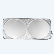 солнцезащитный козырек для лобового стекла tinpec automotive - блокирует тепло и солнце, подходит для большинства легковых и грузовых автомобилей (63x33,8 дюйма) логотип