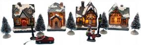 img 4 attached to DIY Christmas Doll Figurine Village Building Set Of 4 - Light Up Your Home With Innodept12!