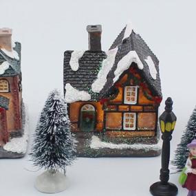 img 2 attached to DIY Christmas Doll Figurine Village Building Set Of 4 - Light Up Your Home With Innodept12!