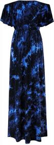 img 2 attached to ALILING Women'S Tie Dye Off Shoulder Maxi Dress With Ruffle, Side Split, And Convenient Pocket - Elegant And Sexy