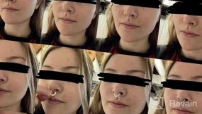 img 5 attached to Non-Pierced Clip On Fake Septum Nose Rings Hoop Faux Piercing Jewelry For Women Men