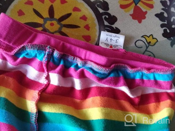 img 1 attached to VIKITA Cotton Girls' Rainbow Stripe Leggings review by Jeremy Kakaruk