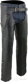 img 4 attached to 🩳 Ultimate Protection and Convenience: Milwaukee Leather LKM5782 Men's Black Leather Chaps with Dual Side Zippered Thigh Pockets