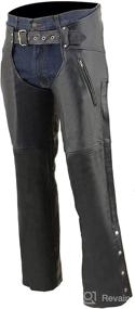 img 1 attached to 🩳 Ultimate Protection and Convenience: Milwaukee Leather LKM5782 Men's Black Leather Chaps with Dual Side Zippered Thigh Pockets