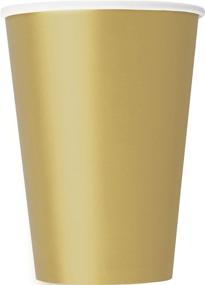 img 2 attached to 10ct Pack of 12oz Gold Paper Cups