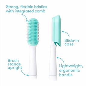img 3 attached to FridaBaby Kids Detangling Brush For Thick And Curly Hair - Tangle-Free Comb Teeth And Bristle Design, No Breakage Or Tears, White/Blue