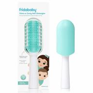 fridababy kids detangling brush for thick and curly hair - tangle-free comb teeth and bristle design, no breakage or tears, white/blue логотип