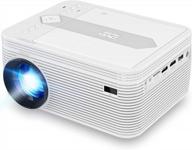 светодиодный проектор для домашнего кинотеатра impecca vp-200w с dvd-плеером, 1080p hdmi, 120-дюймовым проектором и стереодинамиками - белый логотип