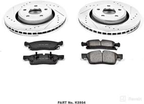 img 2 attached to 🏎️ Enhanced Performance Brake Kit: Power Stop K5954 Front Z23 Carbon Fiber Brake Pads with Drilled & Slotted Brake Rotors