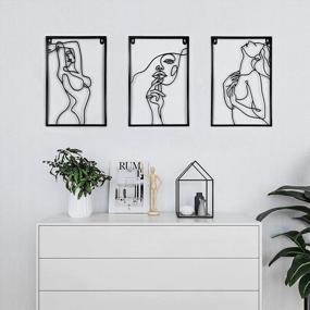img 4 attached to Minimalist Metal Wall Art Decor Set - Abstract Single Line Wall Decor For Living Room And Bedroom - Modern Metal Wall Decor - Perfect Gifts For Women - 3 Pack LIFFY Design