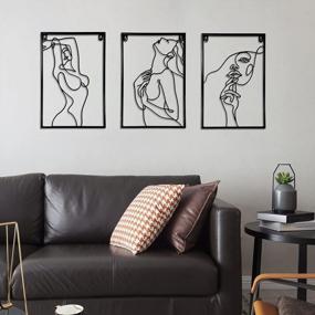 img 2 attached to Minimalist Metal Wall Art Decor Set - Abstract Single Line Wall Decor For Living Room And Bedroom - Modern Metal Wall Decor - Perfect Gifts For Women - 3 Pack LIFFY Design