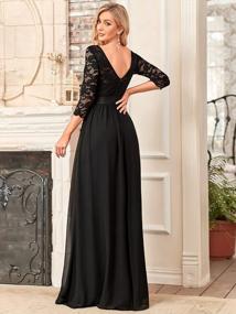 img 3 attached to Ever-Pretty Women Elegant 3/4 Sleeve Empire Waist Maxi Bridesmaid Dresses 07412