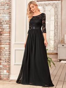 img 1 attached to Ever-Pretty Women Elegant 3/4 Sleeve Empire Waist Maxi Bridesmaid Dresses 07412