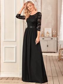 img 2 attached to Ever-Pretty Women Elegant 3/4 Sleeve Empire Waist Maxi Bridesmaid Dresses 07412