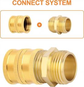 img 3 attached to GASHER 6Pc Metal Brass Garden Hose Connector Adapter 3/4" GHT Male X Male Threaded Fitting