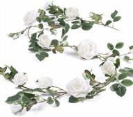 6ft white artificial hanging rose ivy garland fake flower plants for wedding home party garden arrangement decor - veryhome pack of one логотип