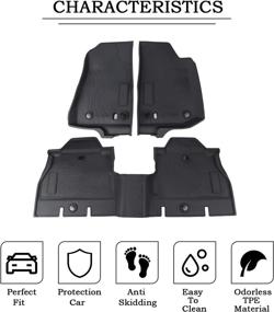 img 1 attached to 🔒 Premium TPE Front and Back Floor Mats for 2018-2021 Jeep Wrangler JLU 4 Door and Gladiator JT - Complete Floor Protection Solution by RT-TCZ