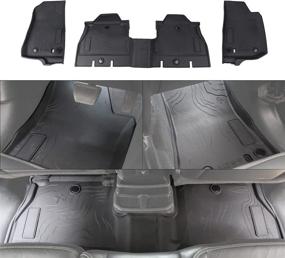 img 4 attached to 🔒 Premium TPE Front and Back Floor Mats for 2018-2021 Jeep Wrangler JLU 4 Door and Gladiator JT - Complete Floor Protection Solution by RT-TCZ