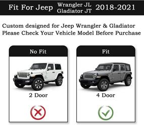 img 2 attached to 🔒 Premium TPE Front and Back Floor Mats for 2018-2021 Jeep Wrangler JLU 4 Door and Gladiator JT - Complete Floor Protection Solution by RT-TCZ