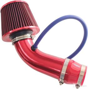 img 3 attached to RONTEIX Universal High Flow 3 Inch Cold Air Intake Induction Pipe Hose Kit With Air Filter (Red)