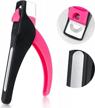 aoraem adjustable nail clippers with nail file, false nail cutter clip tool nail trimmer for nail extension home diy pink logo