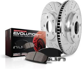 img 3 attached to 🔥 Enhanced Performance Brake Kit: Power Stop K2009 Carbon-Fiber Ceramic Front Brake Pads with Drilled and Slotted Rotors - Ideal for Daily Driving - Z23 Series