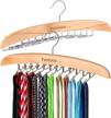 famistar wooden hangers: 2 pack of 2 sizes for ultimate closet organization and tie storage with adjustable clips logo