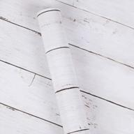 винтажная состаренная деревянная контактная бумага - самоклеящиеся белые обои для декоративного покрытия стен, без следов - 393,6 ''x 17,64 '' белая деревянная панель, 32,8 фута x 1,47 фута логотип