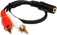 🔌 2 pack rca male to 3.5mm stereo female y-cable, 6 inch length - cne63102 логотип