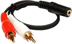 img 3 attached to 🔌 2 Pack RCA Male to 3.5mm Stereo Female Y-Cable, 6 Inch Length - CNE63102