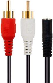 img 2 attached to 🔌 2 Pack RCA Male to 3.5mm Stereo Female Y-Cable, 6 Inch Length - CNE63102