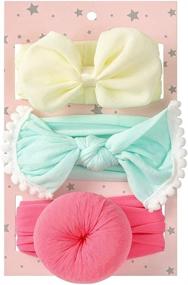 img 3 attached to Floral Headbands Set Donut Bowknot Diamond