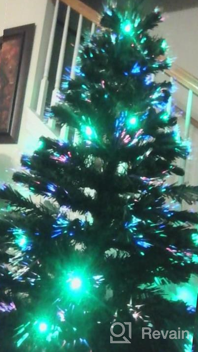 img 1 attached to Goplus 6FT Fiber Optic Pre-Lit Christmas Tree With 8 Flash Modes, Multicolored LED Lights, Metal Stand, And Artificial Design For Festive Holiday Decor review by Danielle Nosbush