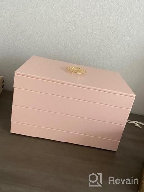 img 1 attached to Keep Your Jewelry Tidy With Vlando'S Stackable Organizer Trays - 20 Grids In Pink review by Lillian Rodriguez