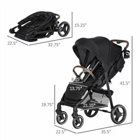 img 2 attached to Компактная вездеходная портативная детская коляска Qaba с наклонной и многопозиционной подставкой для ног - легкая и складная для детей!